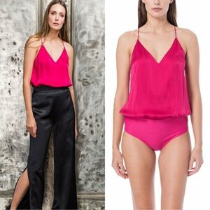 CAMI NYC Lisa Bodysuit In Daiquiri Size Large